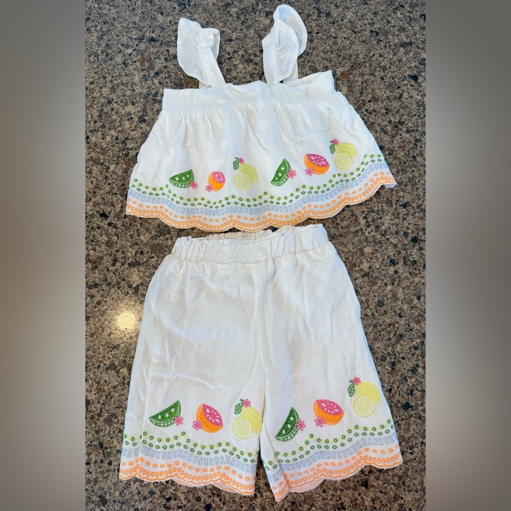 Rare Editions Fruit Two Piece Romper - Picture 2 of 8